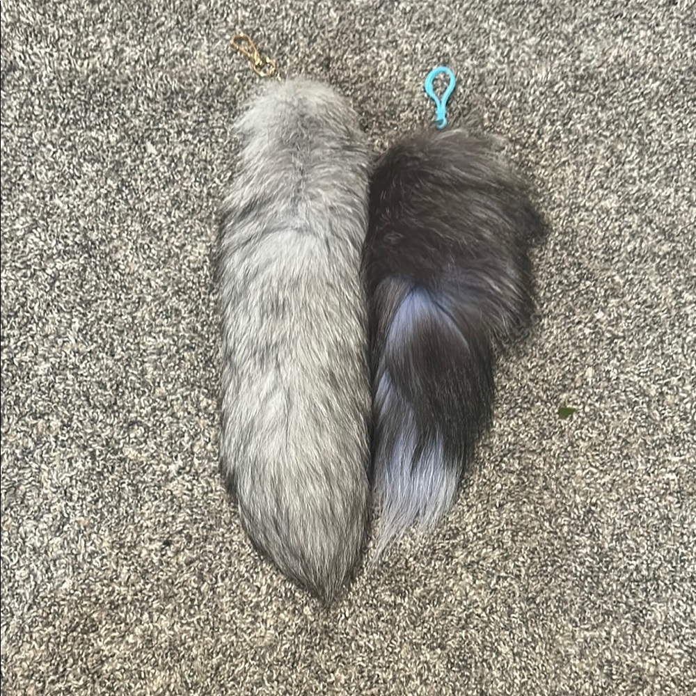 Gray and Black tail Keychains